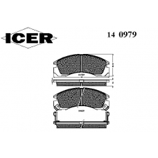 140979 ICER Комплект тормозных колодок, дисковый тормоз