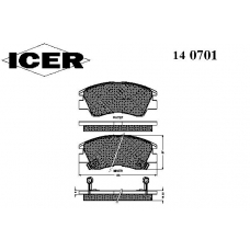 140701 ICER Комплект тормозных колодок, дисковый тормоз