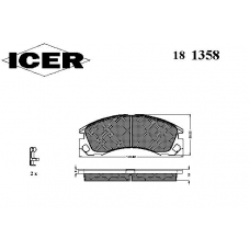 181358 ICER Комплект тормозных колодок, дисковый тормоз