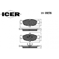 180858 ICER Комплект тормозных колодок, дисковый тормоз