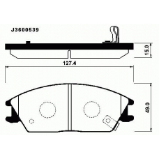 J3600539 NIPPARTS Комплект тормозных колодок, дисковый тормоз
