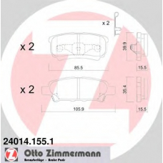24014.155.1 ZIMMERMANN Комплект тормозных колодок, дисковый тормоз