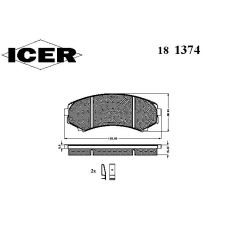 181374 ICER Комплект тормозных колодок, дисковый тормоз