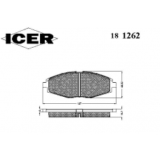 181262 ICER Комплект тормозных колодок, дисковый тормоз
