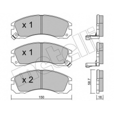 22-0134-0 METELLI Комплект тормозных колодок, дисковый тормоз