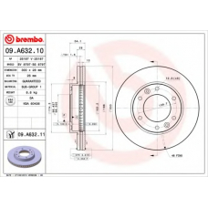 09.A632.10 BREMBO Тормозной диск