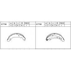 K7796 ASIMCO Комплект тормозных колодок