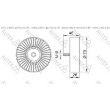 654137 AUTEX Паразитный / ведущий ролик, поликлиновой ремень