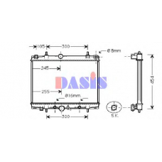 161840N AKS DASIS Радиатор, охлаждение двигателя