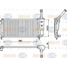 8MK 376 754-384 HELLA Радиатор, охлаждение двигателя