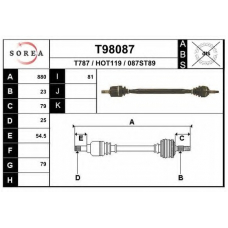 T98087 EAI Приводной вал