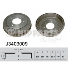 J3403009 NIPPARTS Тормозной барабан