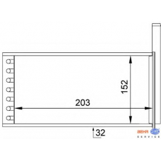 8FH 351 313-231 HELLA Теплообменник, отопление салона