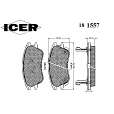181557 ICER Комплект тормозных колодок, дисковый тормоз