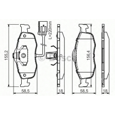 0 986 495 028 BOSCH Комплект тормозных колодок, дисковый тормоз