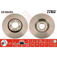 DF4849S TRW Тормозной диск