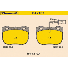 BA2187 BARUM Комплект тормозных колодок, дисковый тормоз