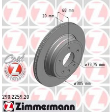 290.2259.20 ZIMMERMANN Тормозной диск