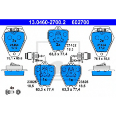 13.0460-2700.2 ATE Комплект тормозных колодок, дисковый тормоз