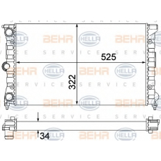 8MK 376 901-131 HELLA Радиатор, охлаждение двигателя