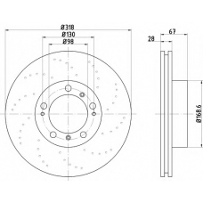 8DD 355 121-881 HELLA Тормозной диск