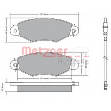 1170115 METZGER Комплект тормозных колодок, дисковый тормоз