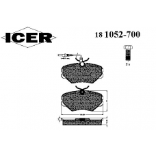 181052-700 ICER Комплект тормозных колодок, дисковый тормоз