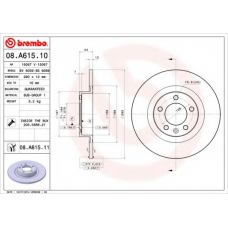 08.A615.10 BREMBO Тормозной диск