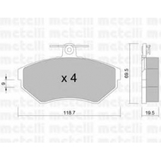 22-0215-0 METELLI Комплект тормозных колодок, дисковый тормоз