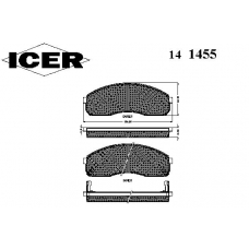 141455 ICER Комплект тормозных колодок, дисковый тормоз