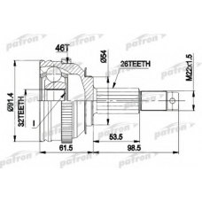 PCV9491 PATRON Шарнирный комплект, приводной вал