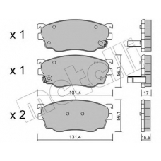 22-0301-0 METELLI Комплект тормозных колодок, дисковый тормоз