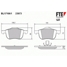 BL1716A1 FTE Комплект тормозных колодок, дисковый тормоз