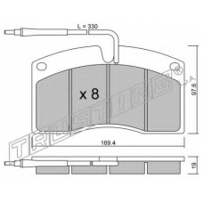664.0 TRUSTING Комплект тормозных колодок, дисковый тормоз