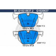 B1.G102-0637.2 GALFER Комплект тормозных колодок, дисковый тормоз