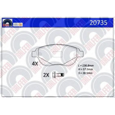 20735 GALFER Комплект тормозных колодок, дисковый тормоз