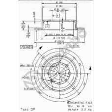 08.9605.10 BREMBO Тормозной диск