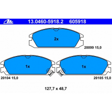 13.0460-5918.2 ATE Комплект тормозных колодок, дисковый тормоз