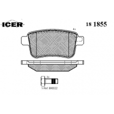 181855 ICER Комплект тормозных колодок, дисковый тормоз