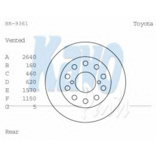 BR-9361 KAVO PARTS Тормозной диск