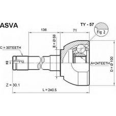 TY-57 ASVA Шарнирный комплект, приводной вал