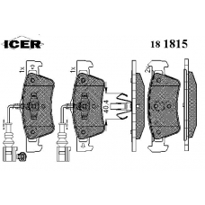 181815 ICER Комплект тормозных колодок, дисковый тормоз