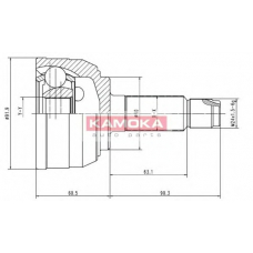 6950 KAMOKA Шарнирный комплект, приводной вал