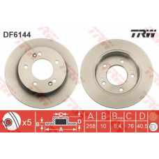 DF6144 TRW Тормозной диск
