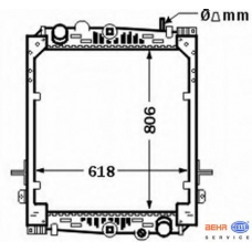 8MK 376 774-341 HELLA Радиатор, охлаждение двигателя