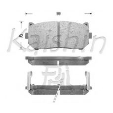 D11151 KAISHIN Комплект тормозных колодок, дисковый тормоз