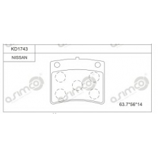 KD1743 ASIMCO Комплект тормозных колодок, дисковый тормоз