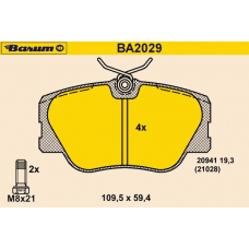 BA2029 BARUM Комплект тормозных колодок, дисковый тормоз
