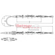 11.5491 METZGER Трос, стояночная тормозная система