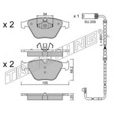 574.7W TRUSTING Комплект тормозных колодок, дисковый тормоз